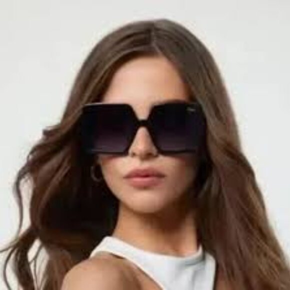 Quay Black Sunglasses Almost Ready Square Oversize